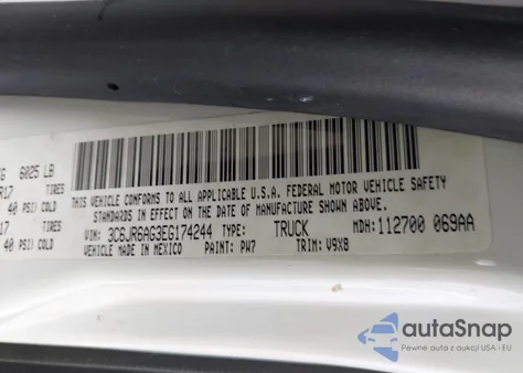 2014 Ram 1500 Tradesman from USA, damaged, VIN 3C6JR6AG3EG174244